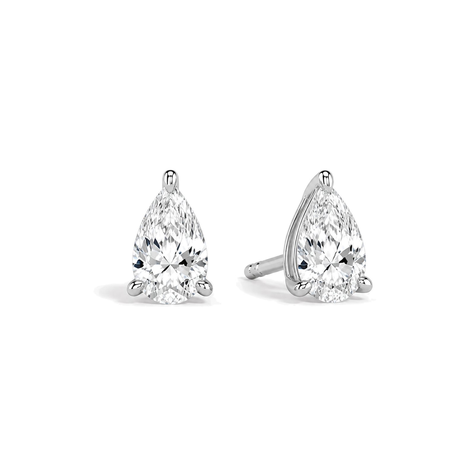 Eira Solitaire 4-Prong Lab Grown Diamond Stud Earrings in Platinum