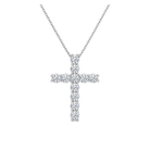 Iris Shared Prong Cross Lab Grown Diamond Necklace in 14K White Gold