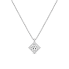 Stellaire Bezel Solitaire Lab Grown Diamond Pendant Necklace in 18K White Gold