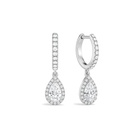 Bellamy Luxe Drop Huggie Hoop Lab Grown Diamond Hoop Earrings in Platinum