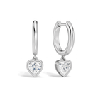 Giselle Bezel Drop Huggie Hoop Lab Grown Diamond Hoop Earrings in 14K White Gold
