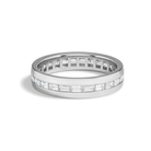 Arden East-West Channel Baguette Lab Grown Diamond Wedding Band in 18K White Gold