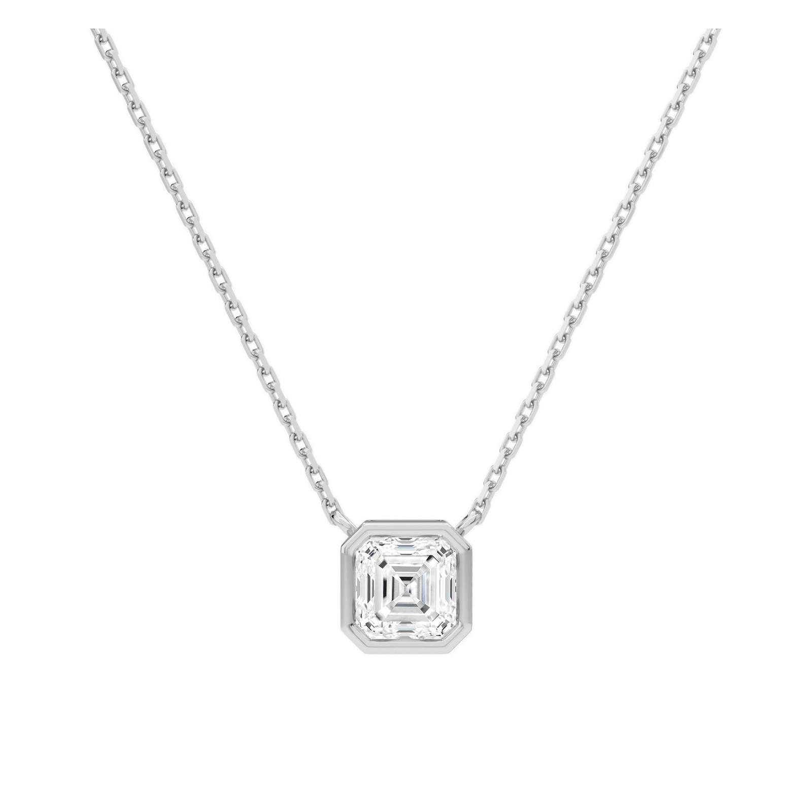 Sienna Bezel Solitaire Lab Grown Diamond Necklace in Platinum