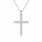 Ophira Mixed Cross Lab Grown Diamond Pendant Necklace in 18K White Gold