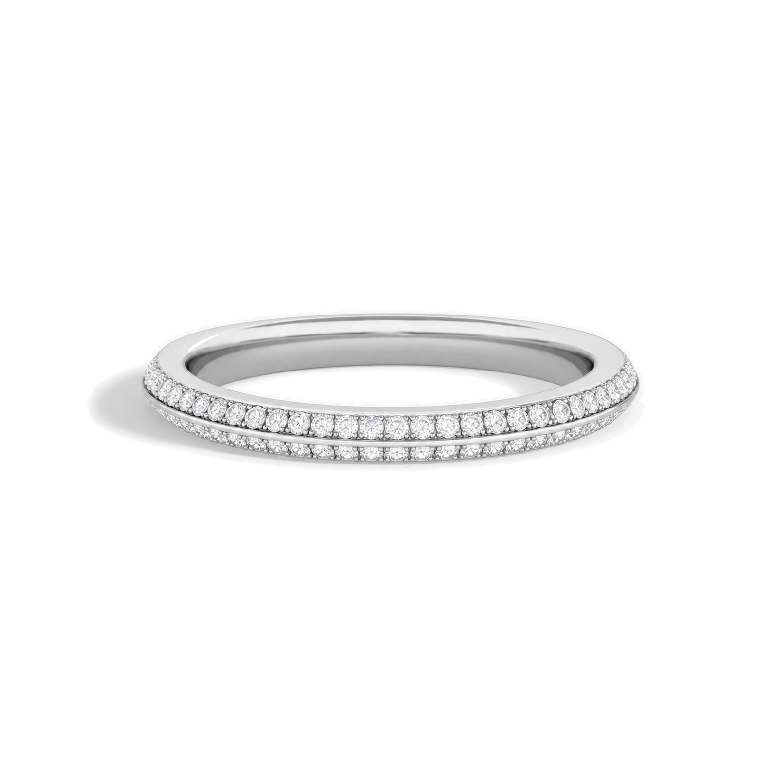 Viola Collette Pave Knife Edge Lab Grown Diamond Ring in 14K White Gold
