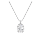 Malia Halo Lab Grown Diamond Pendant Necklace in 18K White Gold