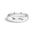 Calista Hammered Comfort Fit Lab Grown Diamond Wedding Band in 14K White Gold