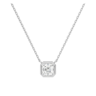 Sienna Bezel Solitaire Lab Grown Diamond Necklace in 18K White Gold