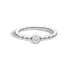 Celia Beaded Bezel Solitaire Lab Grown Diamond Ring in Platinum