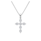 Idalia Cross Lab Grown Diamond Necklace in Platinum