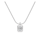 Stellaire Bezel Solitaire Lab Grown Diamond Pendant Necklace in 18K White Gold