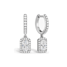 Bellamy Luxe Drop Huggie Hoop Lab Grown Diamond Hoop Earrings in Platinum