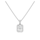 Leona Halo Accented Bail Lab Grown Diamond Pendant Necklace in Platinum