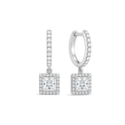 Bellamy Luxe Drop Huggie Hoop Lab Grown Diamond Hoop Earrings in 14K White Gold