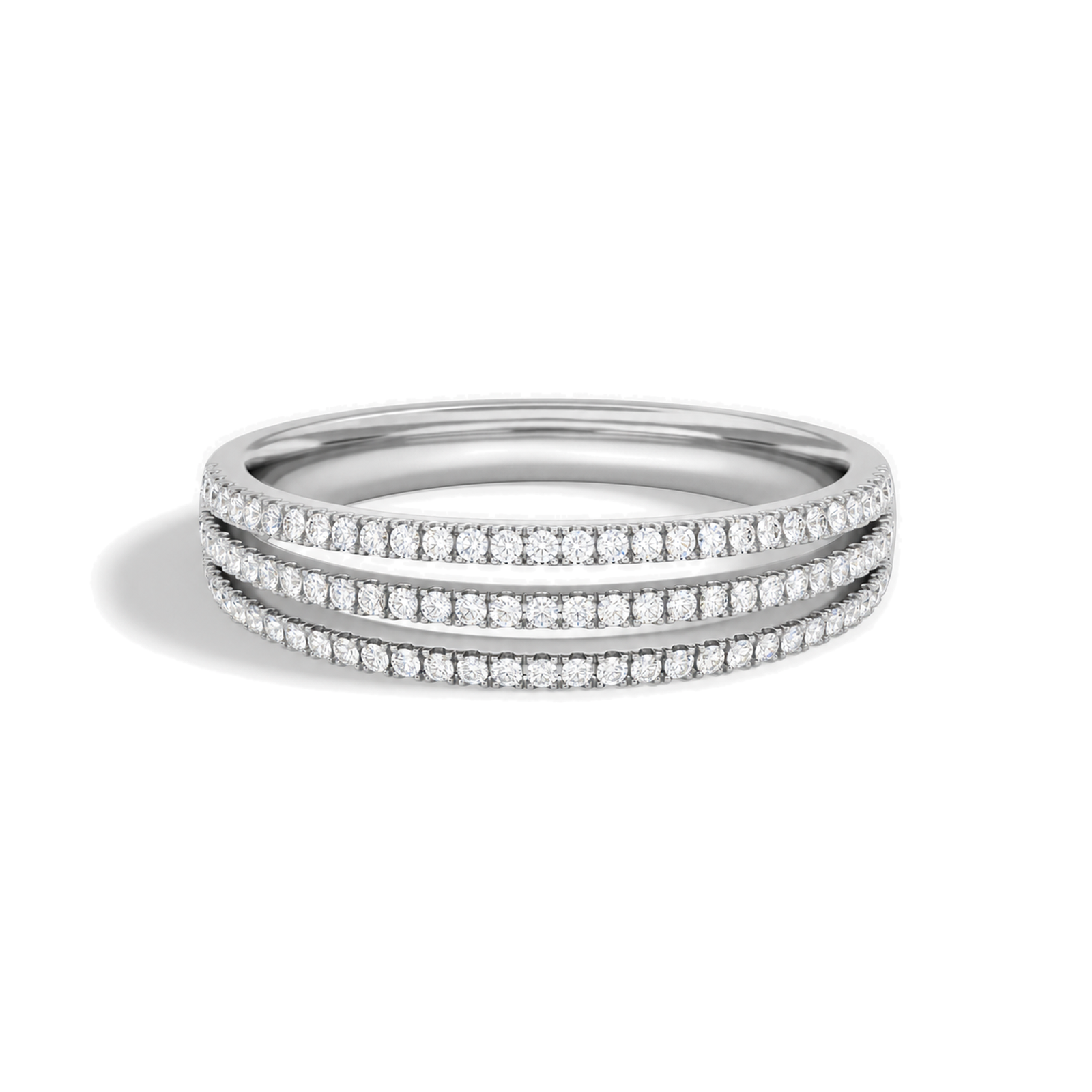 Cressida Luxe Triple Split Shank Lab Grown Diamond Ring in 18K White Gold