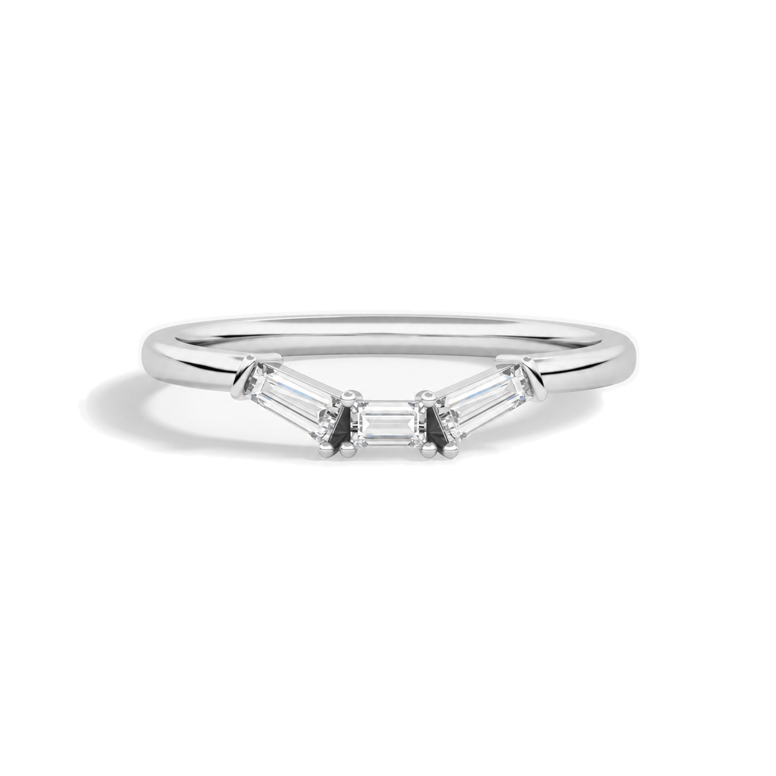 Kira Tapered Baguette Lab Grown Diamond Ring in 14K White Gold
