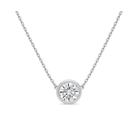 Sienna Bezel Solitaire Lab Grown Diamond Necklace in 14K White Gold