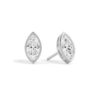 Jolie Bezel Solitaire Lab Grown Diamond Stud Earrings in Platinum