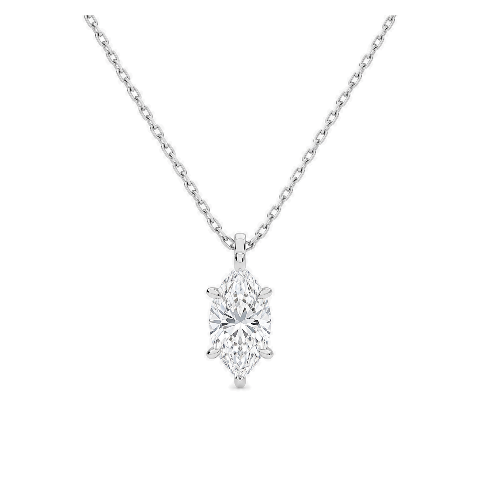 Elysia Solitaire Lab Grown Diamond Pendant Necklace in Platinum