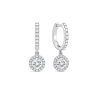 Bellamy Luxe Drop Huggie Hoop Lab Grown Diamond Hoop Earrings in 14K White Gold
