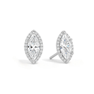 Seren Halo Lab Grown Diamond Stud Earrings in 14K White Gold