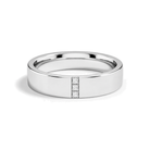 Rowena Cut Three Stone Minimalist Lab Grown Diamond Wedding Band in 18K White Gold