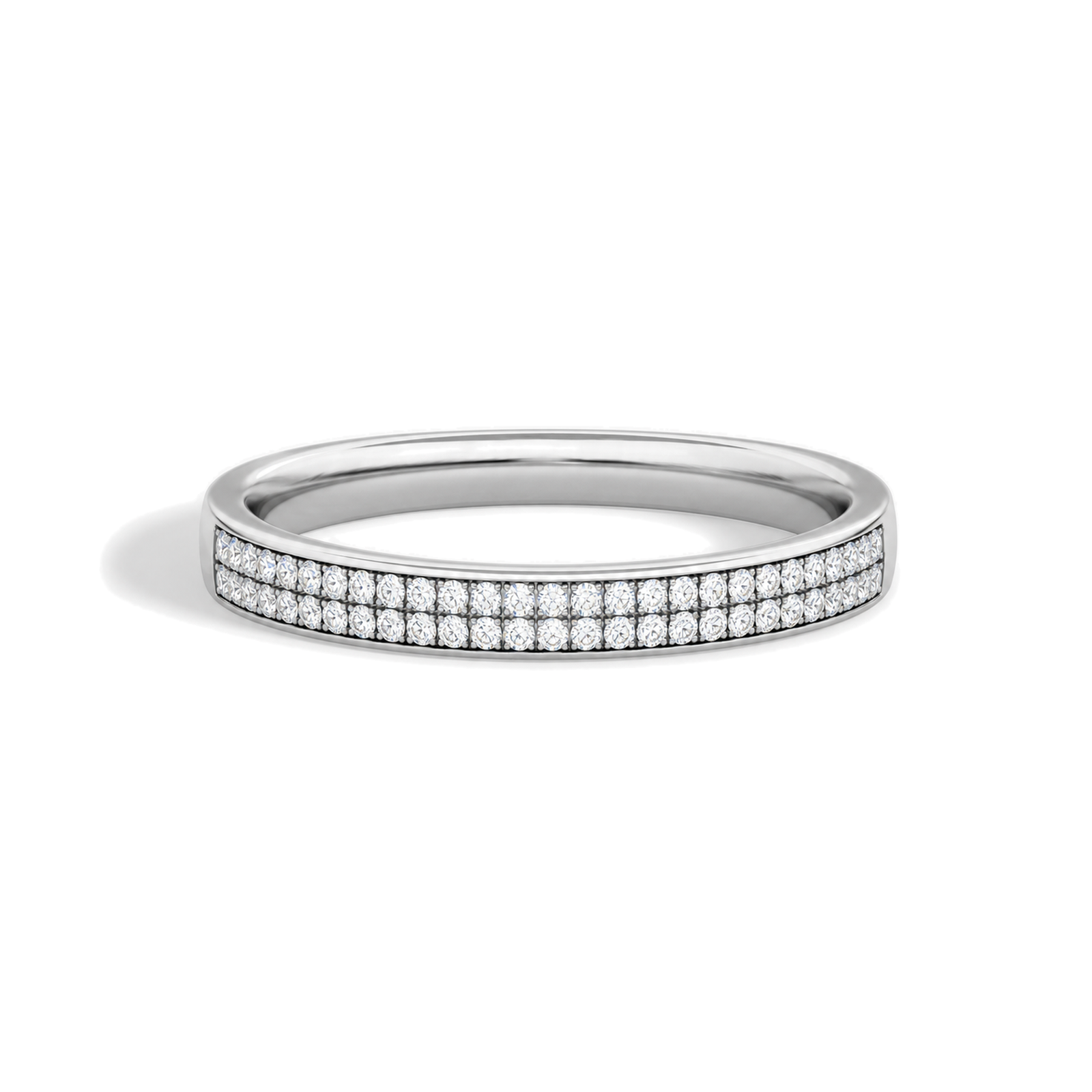 Lysandra Two Row Pave Lab Grown Diamond Ring in Platinum