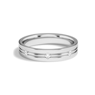 Vera East-West Cut Accented Lab Grown Diamond Wedding Band in 14K White Gold