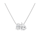 Aviana Oval & Pear Toi Et Moi Diamond Necklace in 18K White Gold