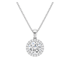 Malia Halo Lab Grown Diamond Pendant Necklace in 14K White Gold