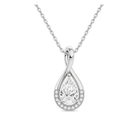 Nelle Accented Twist Lab Grown Diamond Pendant Necklace in 18K White Gold