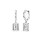 Bellamy Luxe Drop Huggie Hoop Lab Grown Diamond Hoop Earrings in Platinum