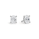 Eira Solitaire 4-Prong Lab Grown Diamond Stud Earrings in 18K White Gold