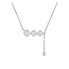 Gianna Three Stone Tassel Lab Grown Diamond Necklace in Platinum