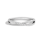 Aline Accented Cross Lab Grown Diamond Ring in 18K White Gold
