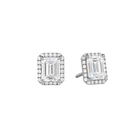 Seren Halo Lab Grown Diamond Stud Earrings in 14K White Gold