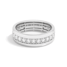 Brisa Men's Channel Eternity Lab Grown Diamond Wedding Band in 18K White Gold