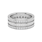 Doria Deco Three Row Eternity Lab Grown Diamond Wedding Band in Platinum