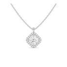 Malia Halo Lab Grown Diamond Pendant Necklace in 18K White Gold
