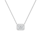 Jessa Halo Lab Grown Diamond Necklace in Platinum