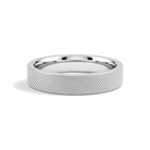 Elise Knurled Flat Edge Lab Grown Diamond Wedding Band in 14K White Gold