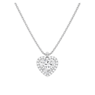 Malia Halo Lab Grown Diamond Pendant Necklace in 18K White Gold