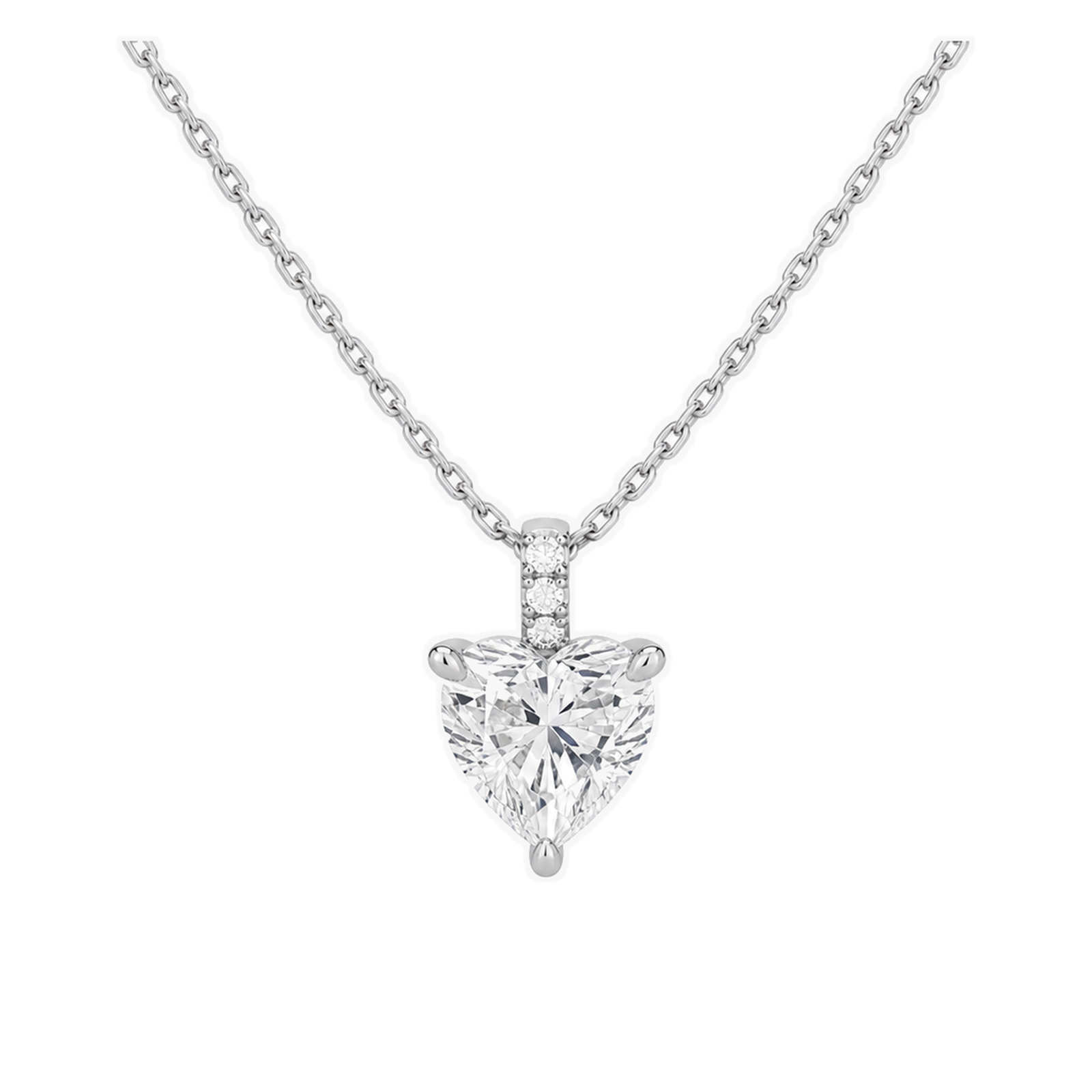 Maeva Accented Bail Lab Grown Diamond Pendant Necklace in Platinum