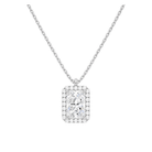Malia Halo Lab Grown Diamond Pendant Necklace in 14K White Gold