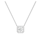 Jessa Halo Lab Grown Diamond Necklace in 14K White Gold