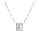Sienna Bezel Solitaire Lab Grown Diamond Necklace in Platinum