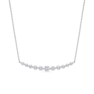 Karina Graduated Single Prong Curved Bar Lab Grown Diamond Necklace in Platinum