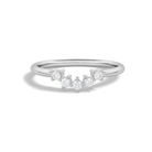 Maelle Curved Contoured 5 Stone Lab Grown Diamond Wedding Band in 18K White Gold