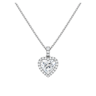 Leona Halo Accented Bail Lab Grown Diamond Pendant Necklace in Platinum