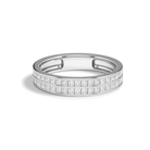 Eloise Two Row Channel Cut Lab Grown Diamond Wedding Band in 18K White Gold